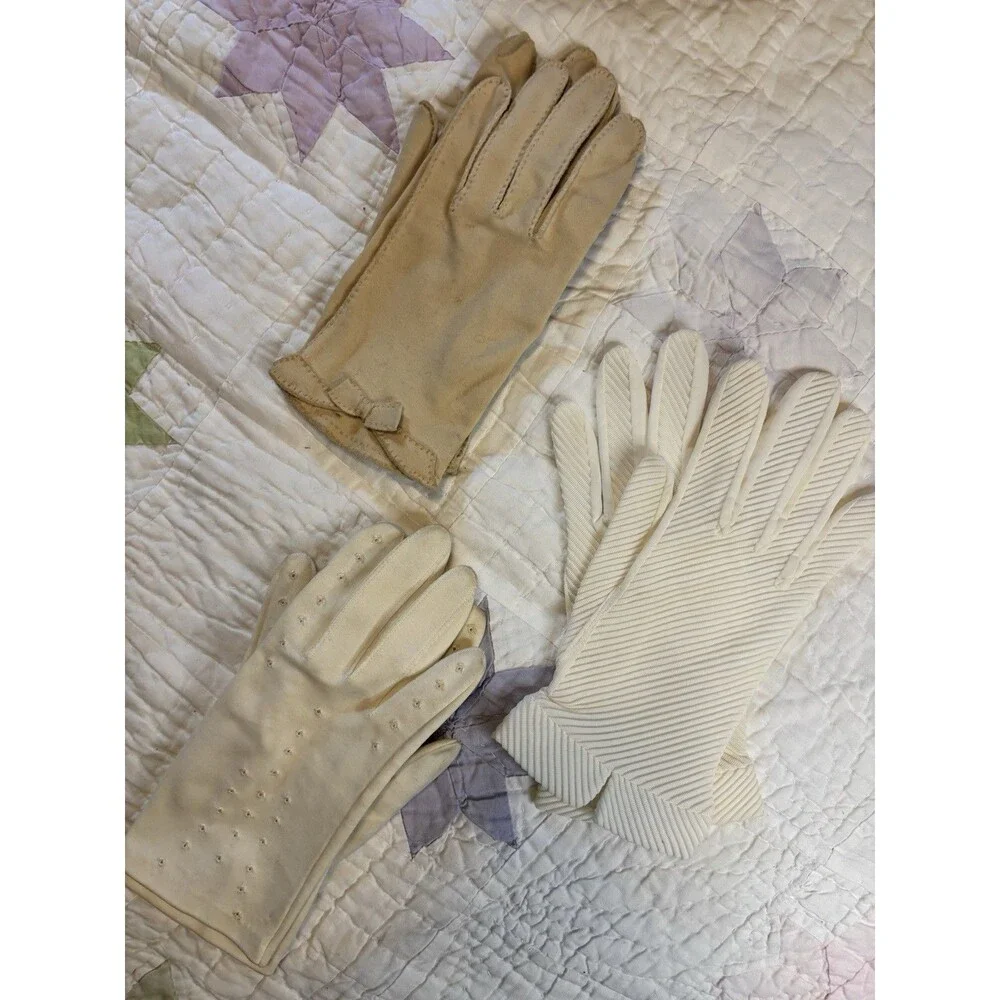 Vintage Glove Lot 50s/60s Women's 3 Pairs One Marked Size 6 1/2